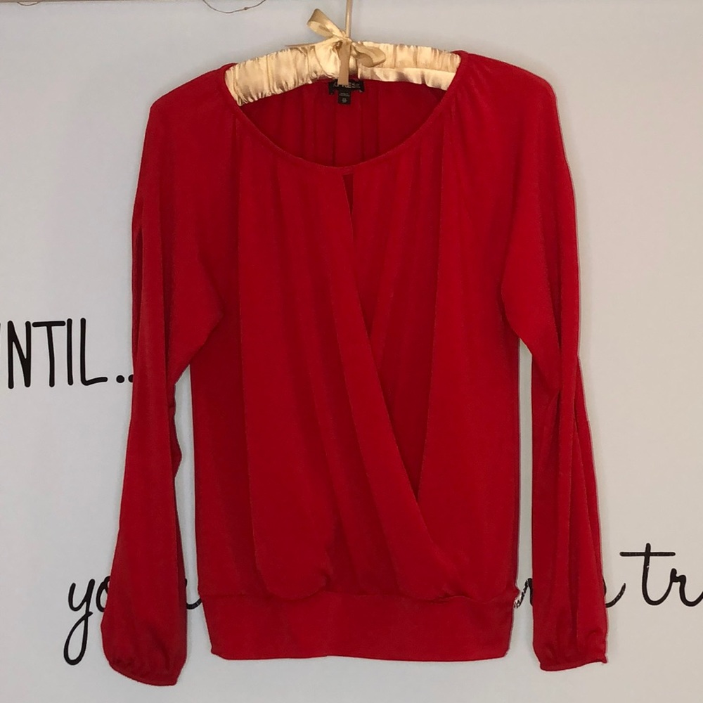 EXPRESS, Red Draped Top